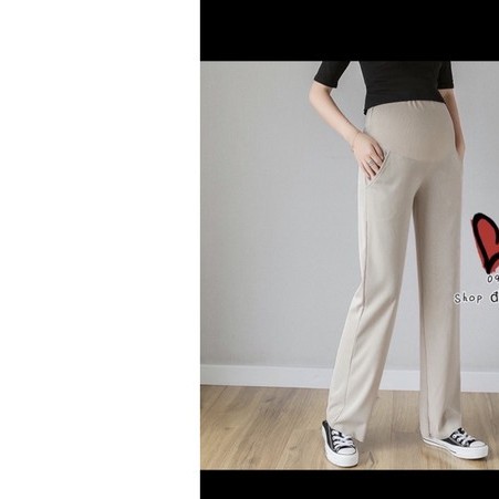 Quần bầu dài ống rộng, dáng suông có chun chỉnh bụng