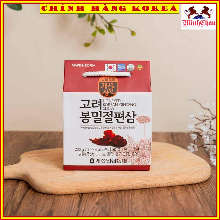 Hồng sâm thái lát tẩm mật ong chính hãng , xách 200gr, minhchau