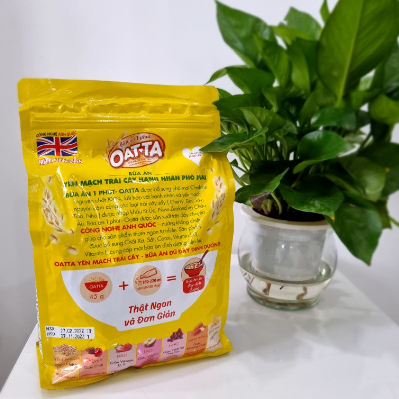 Ngũ Cốc OATTA Vàng Yến Mạch Trái Cây Hạnh Nhân Phô Mai, Giảm Cân, Ăn Kiêng, Ăn Sáng, Bữa Ăn 1 Phút 800g