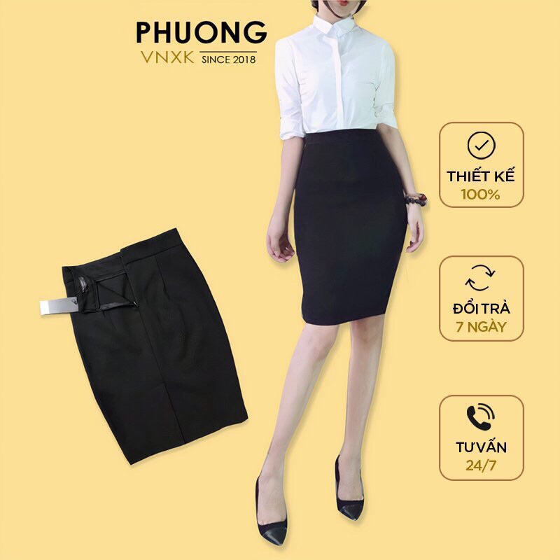 Chân váy công sở hàng xuất chất Umi Hàn siêu xịn mã ngắn (chân váy bút chì) - Hàng nhập khẩu