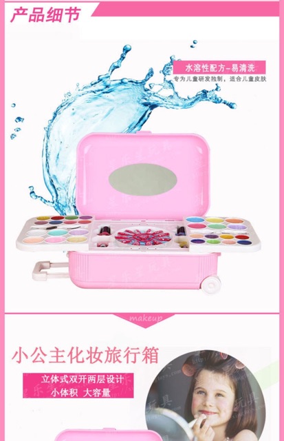 [đồ chơi cho bé] vali trang điểm phấn son cho bé và búp bê
