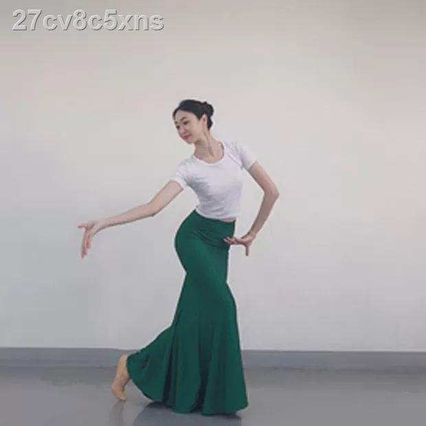 ℗№♘Đại tự tu quần áo khiêu vũ người lớn luyện tập đuôi cá váy nửa dài con công múa biểu diễn nghệ