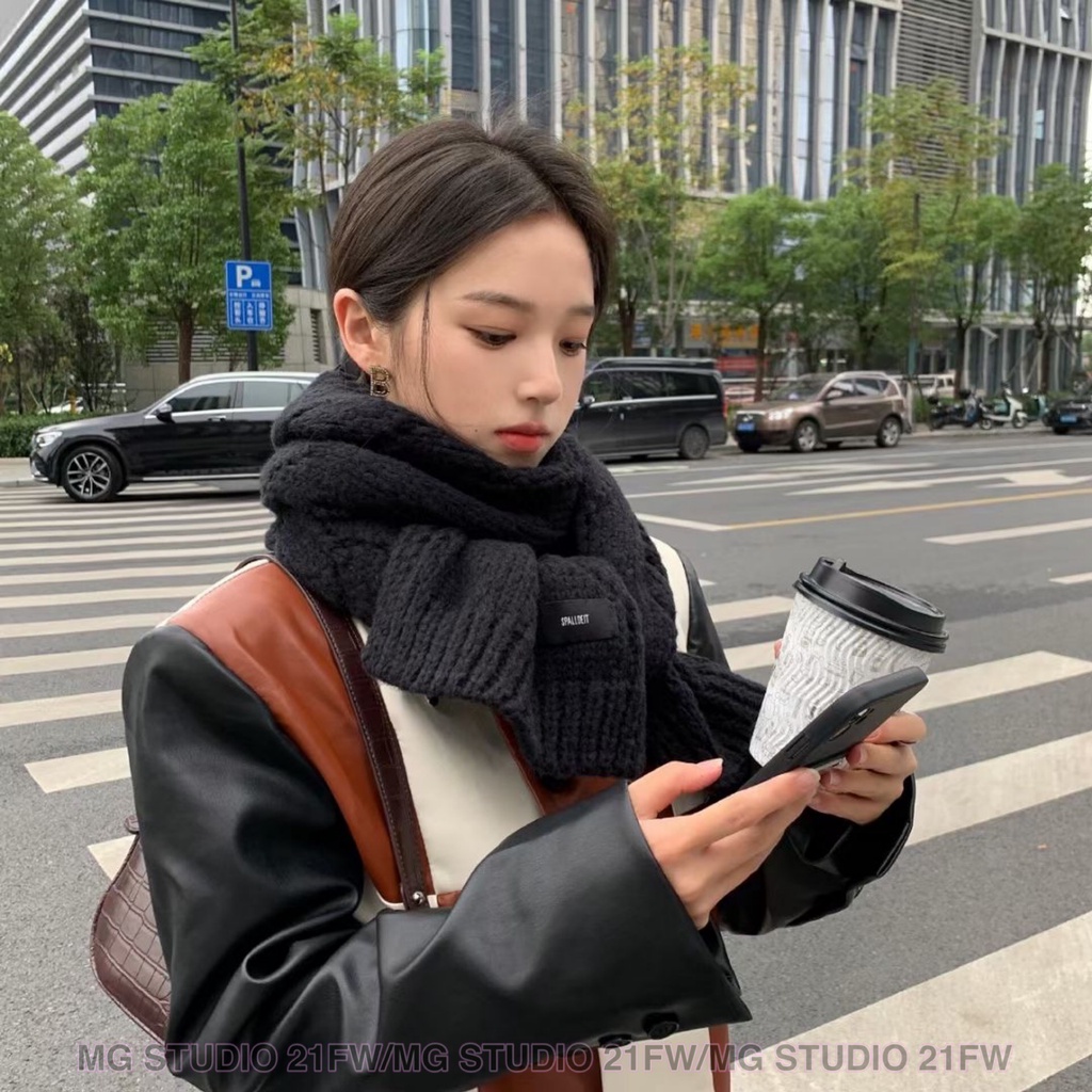 Khăn choàng vải mohair MG STUDIO bản rộng 6 màu xinh xắn tùy chọn