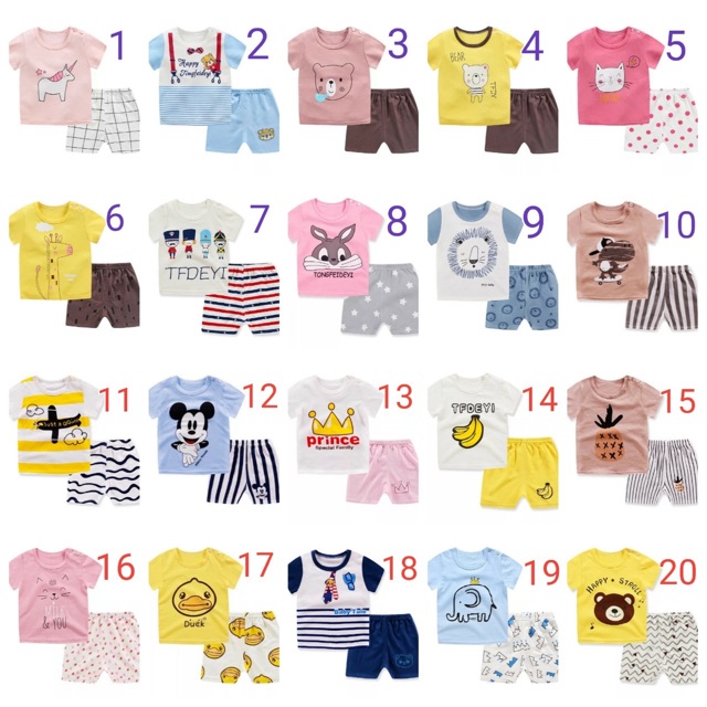 [Link 1] Bộ đồ cotton cộc tay hàng Quảng Châu xuất Hàn mùa hè cho bé trai/bé gái