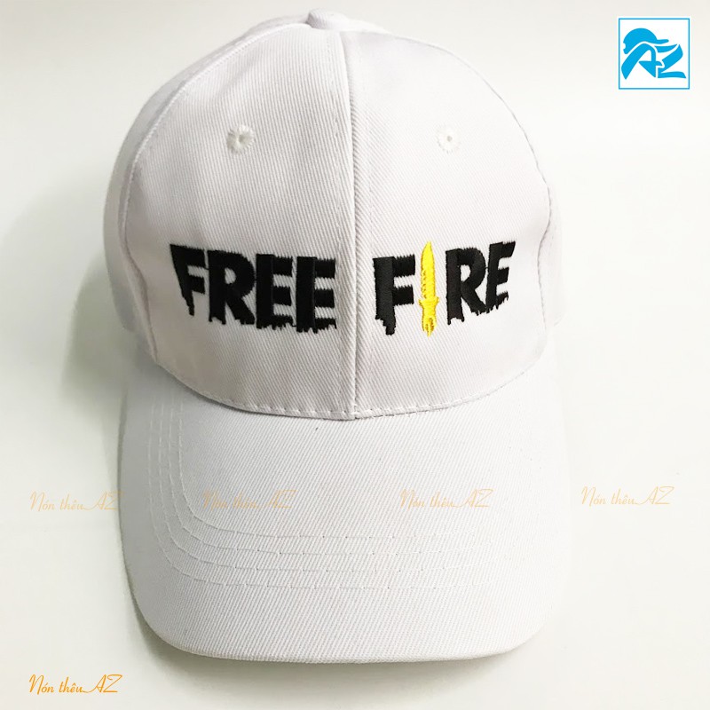 Nón kết màu trắng thêu logo game Free Fire - Mũ Lưỡi Trai AZ MT146