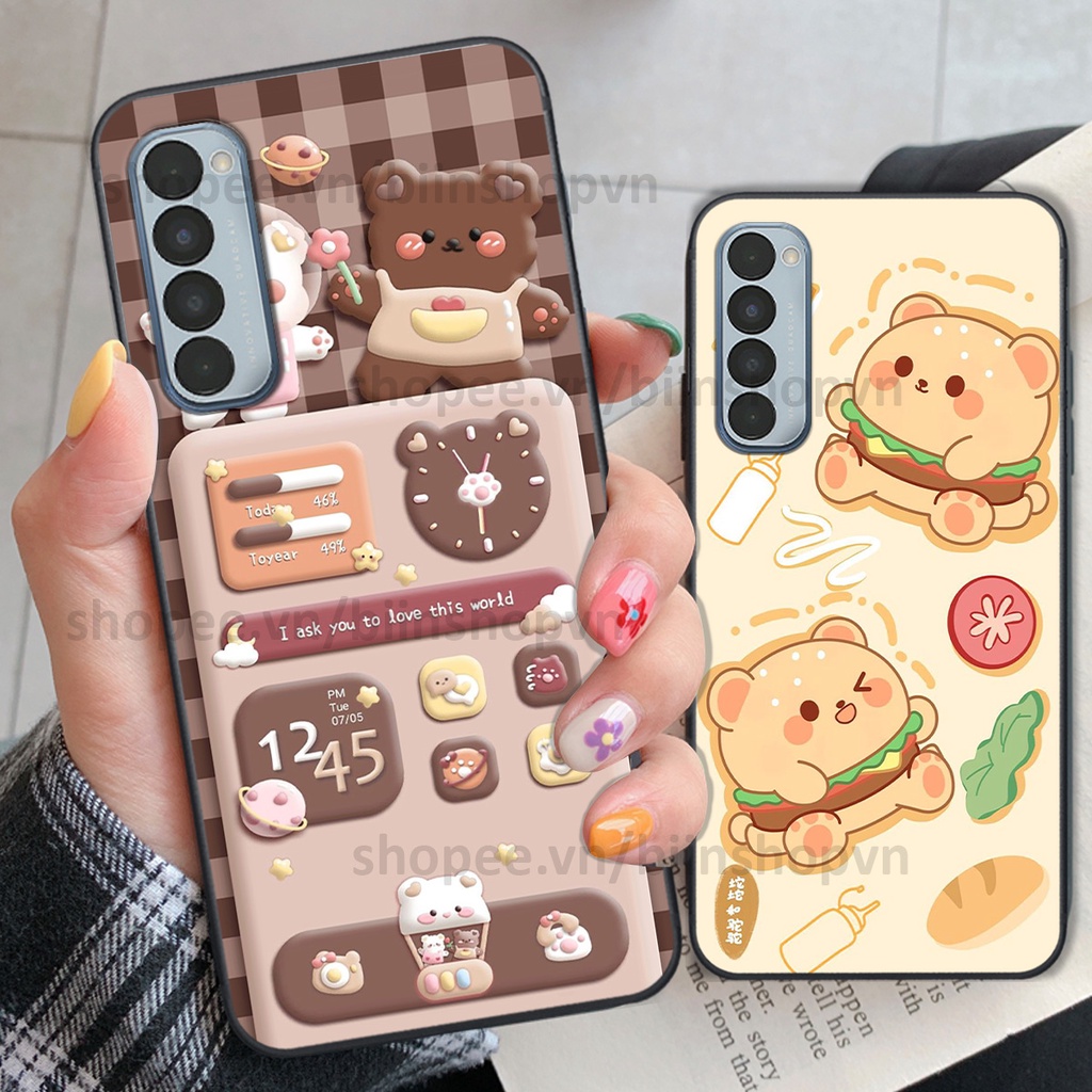 Ốp Oppo Reno4 / Reno4 Pro / Reno 4 in hình gấu chocolate kẹo ngọt siêu đẹp siêu xinh