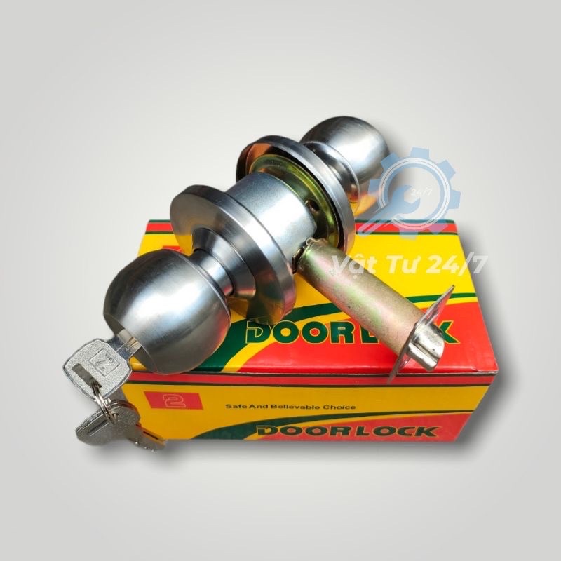 Ổ khoá tay nắm tròn Zani cho cửa gỗ cò ngắn cửa nhôm cò dài Inox 3 chìa
