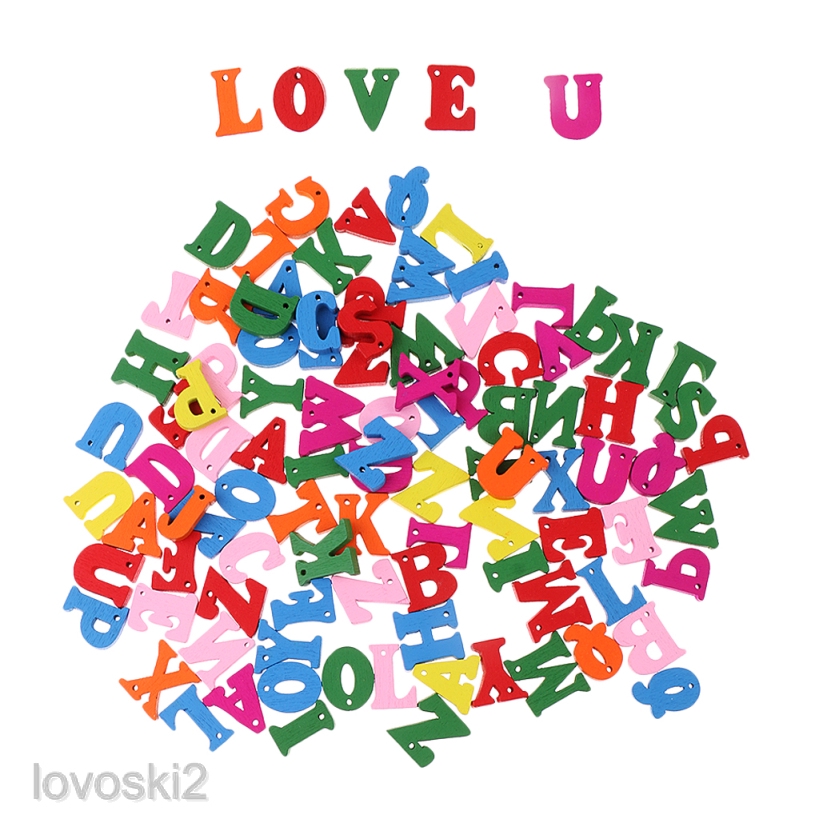 100 Chữ Cái Bằng Gỗ Trang Trí Scrapbook