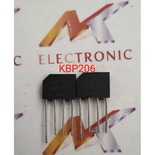 Cầu chỉnh lưu KBP206 206 2A 600V chân tròn nguyên bản hoàn toàn mới