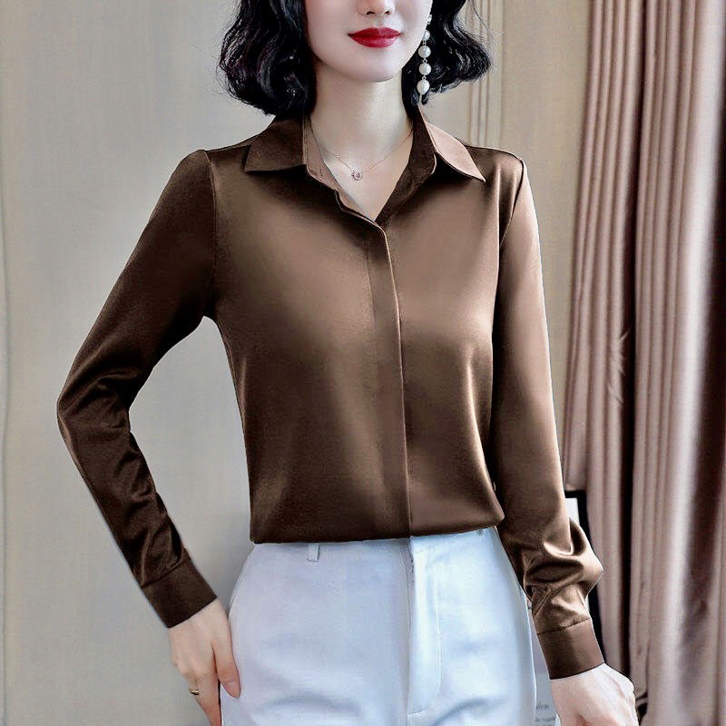 Áo Sơ Mi Công Sở Nữ Tay Dài Màu Trơn Sang Trọng Chất Liệu Cao Cấp, Không Nhăn, Không Xù, Không Phai Màu