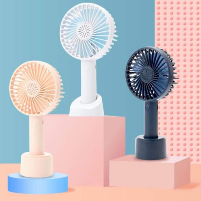 Quạt sạc cầm tay mini Fan 3 cấp độ gió (sạc cổng usb hoặc dùng pin sạc)