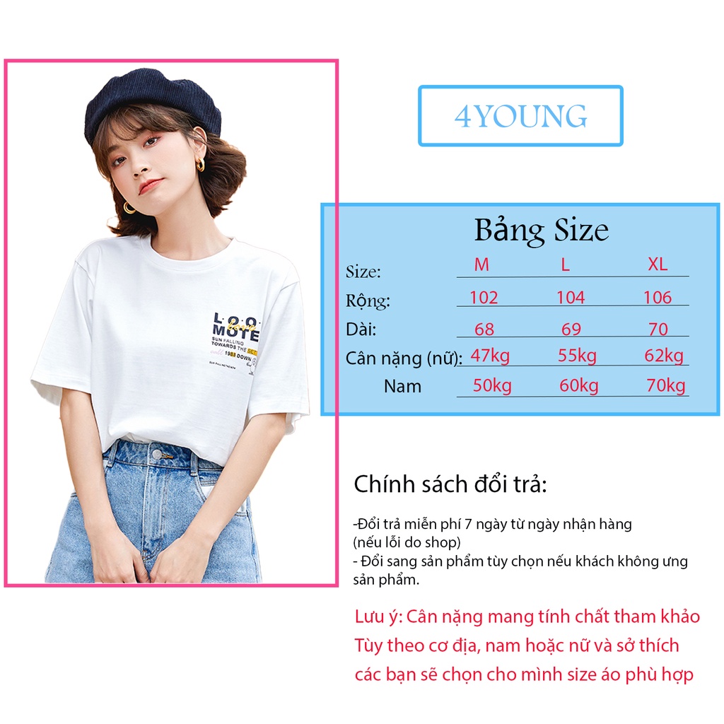Áo thun Nam nữ form rộng unisex đẹp tay lỡ cute cao cấp thời trang hàn kiểu cách quốc 4YOUNG ATTL07 | BigBuy360 - bigbuy360.vn