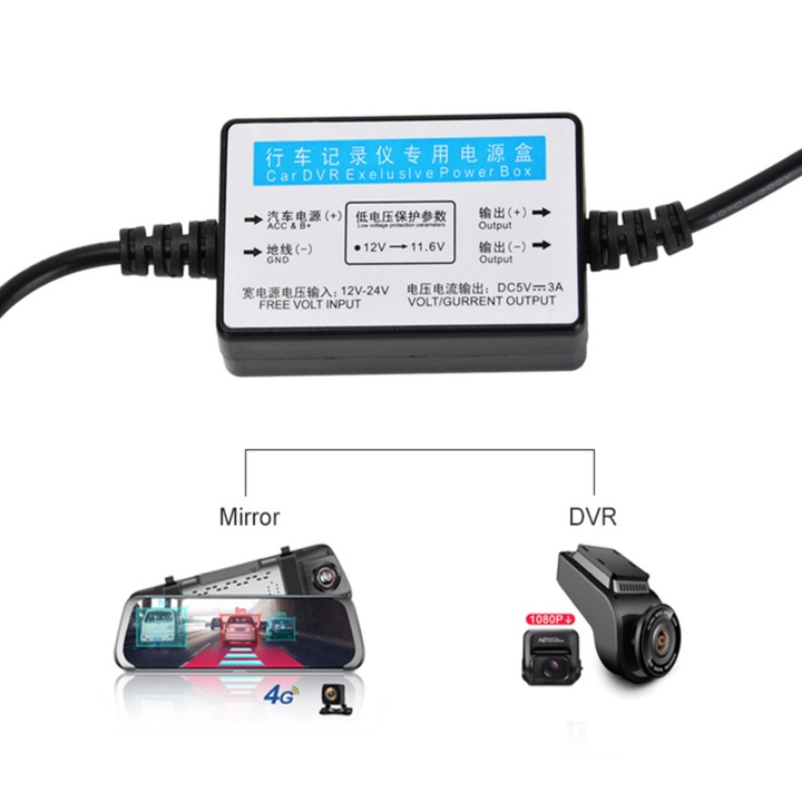 Bộ Kit nguồn đấu điện 24/24 dùng cho camera hành trình ô tô, điện áp 8– 40V, đầu ra 5V/3A