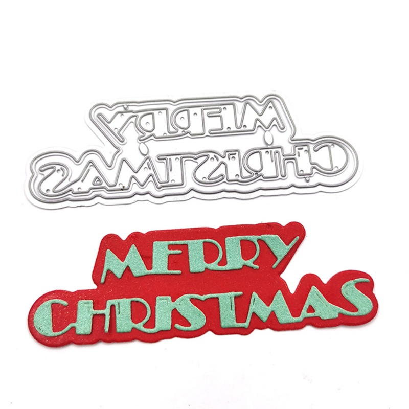 Khuôn cắt giấy kim loại hình chữ Merry Christmas