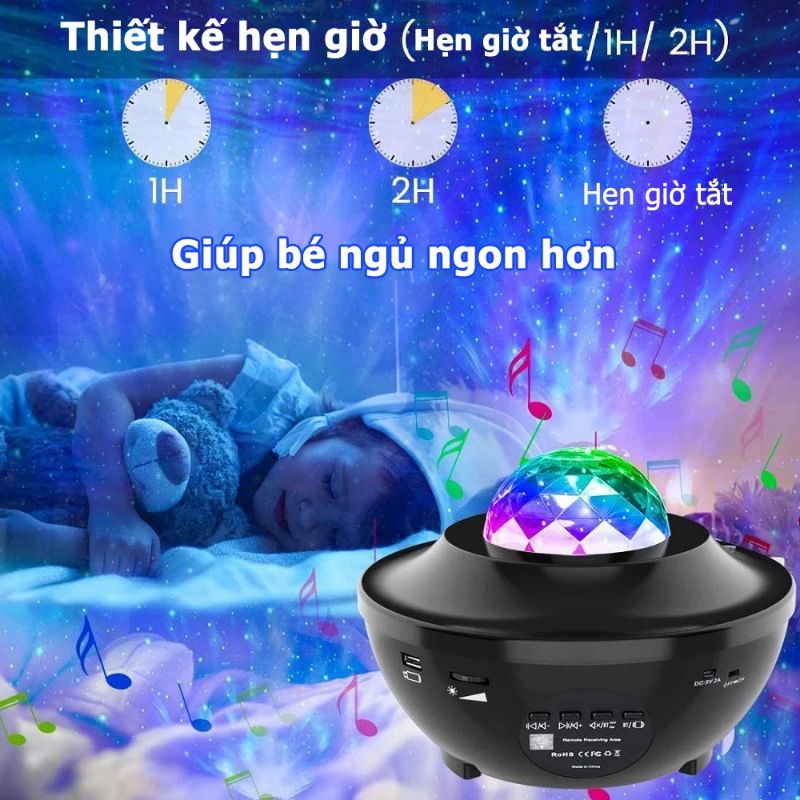 Đèn chiếu bầu trời sao ngân hà Galaxy Led laser, đèn ngủ loa bluetooth pin sạc Tiktok