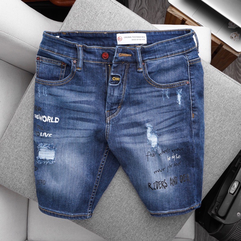 Quần Short Jean Nam Cao Cấp xuất khẩu suông nhẹ co giãn