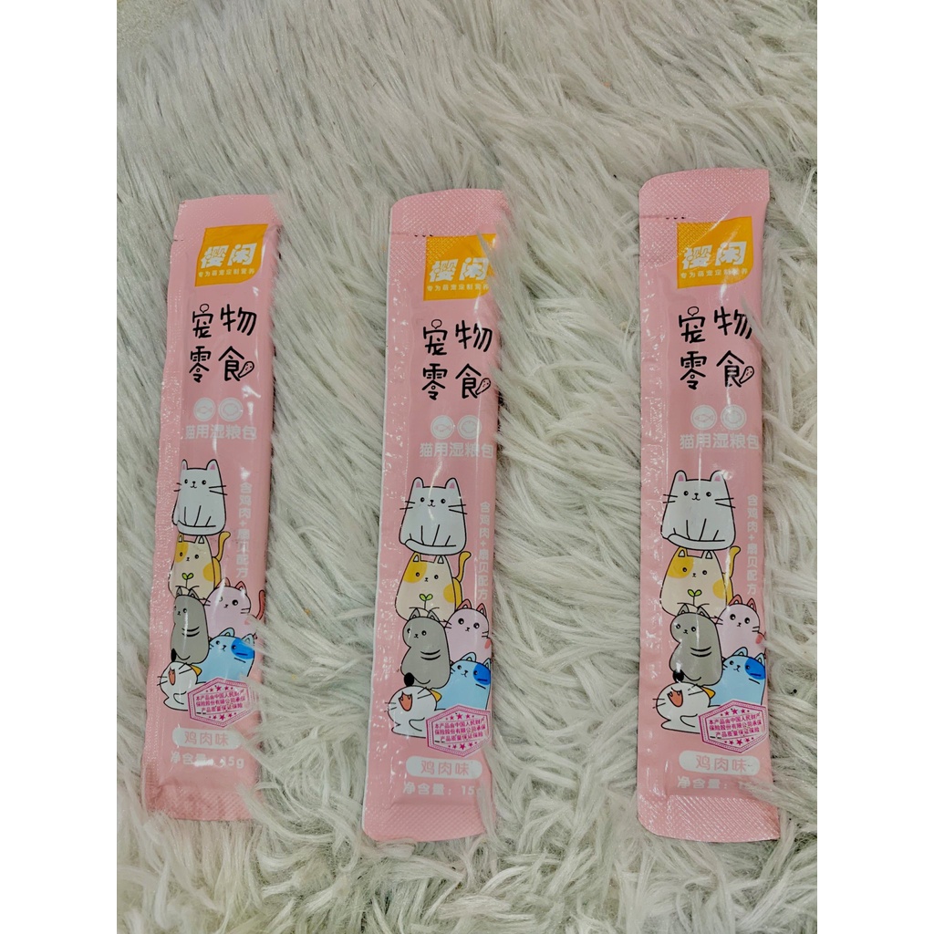 Súp thưởng cho mèo Shizuka thanh 15g - Xúc Xích, Thức ăn cho mèo ( Siêu Rẻ )