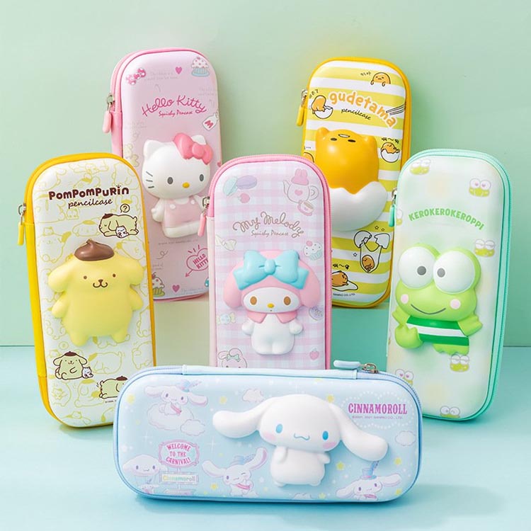 Hộp bút bóp mềm sanrio, gắn thú hoạt hình xả Stress, hộp bút nhiều mẫu hoạt hình xinh độc đáo