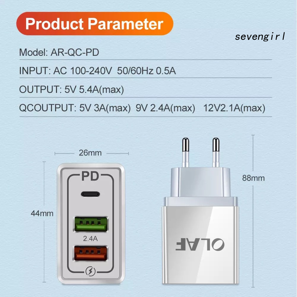 Củ Sạc Thông Minh Cổng Usb 3.0 Phích Cắm Eu / Us