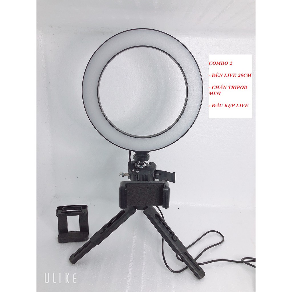 COMBO Đèn Livestream 20cm + Chân Tripod Mini - Hỗ trợ ánh sáng chụp ảnh ; Make up; Livestream bán hàng Online | BigBuy360 - bigbuy360.vn