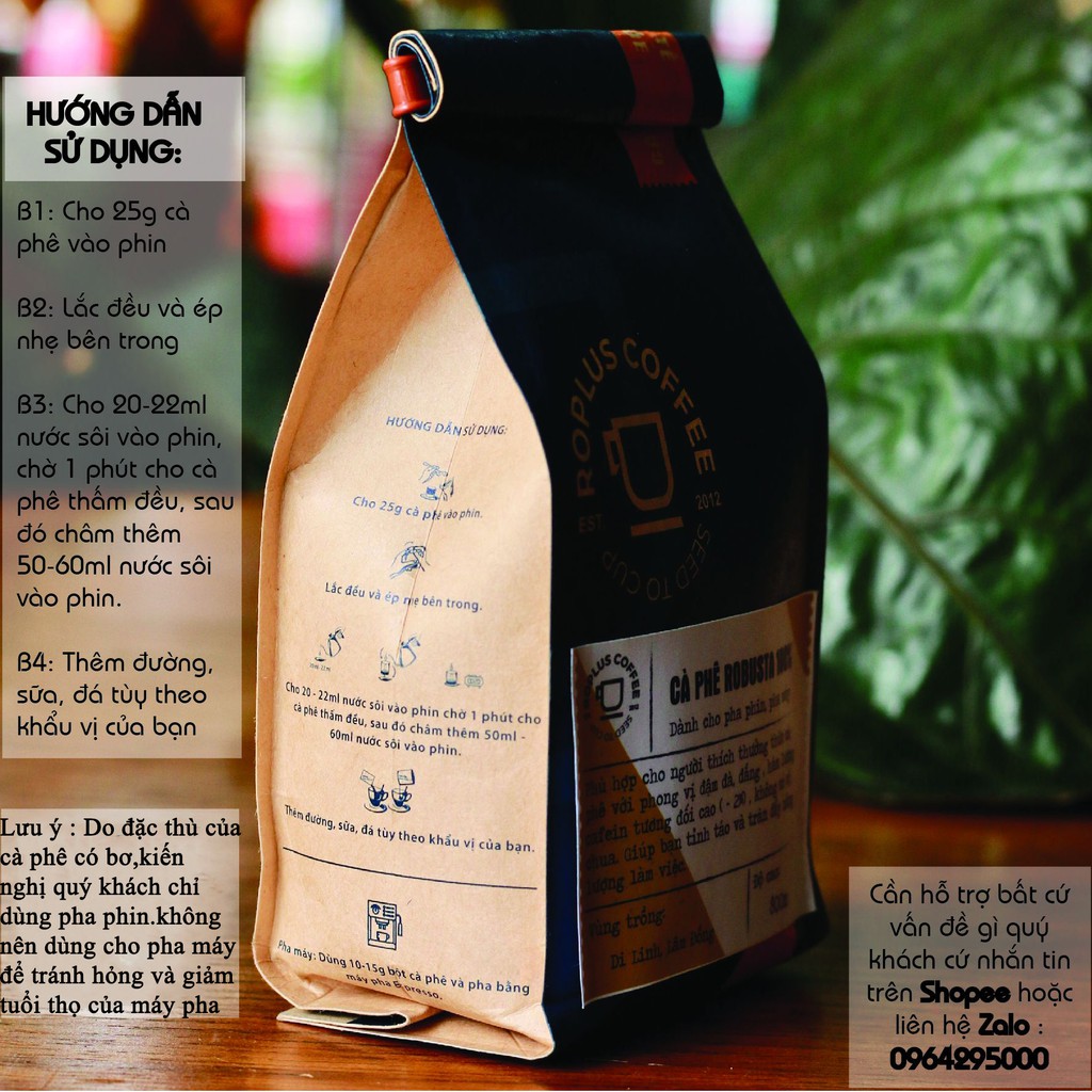 Cà phê Robusta nguyên chất có thêm bơ pha phin thơm ngon gói 250g,500g từ ROPLUS COFFEE | BigBuy360 - bigbuy360.vn