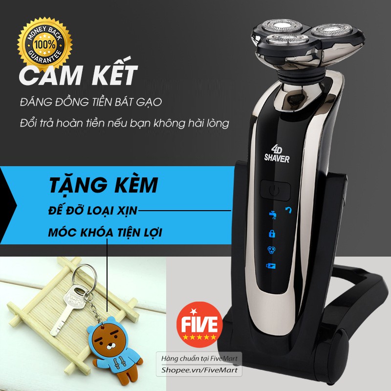 Máy Cạo Râu Thông Minh SEKO 4D Thế Hệ Mới Tự Động Mài Lưỡi Cạo, Pin Sạc Lại