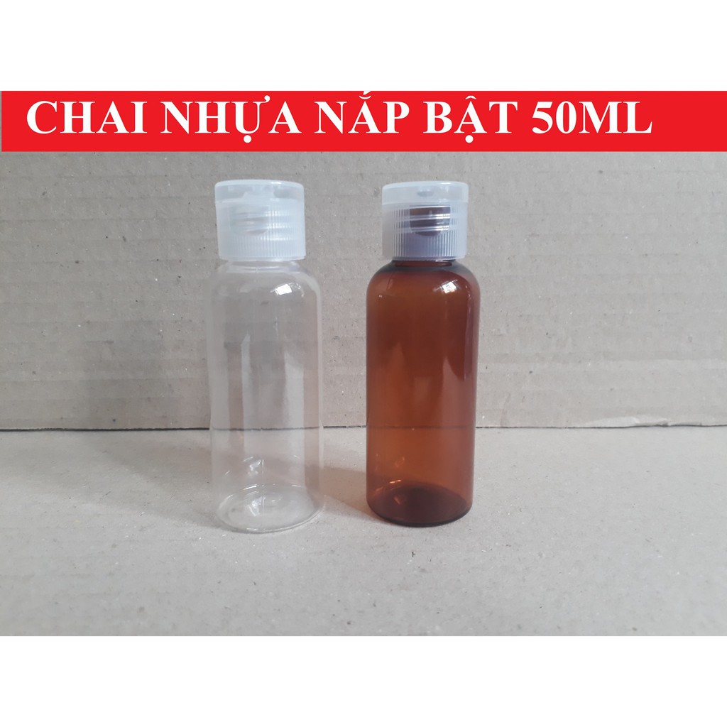 10 CHAI nhựa nắp bật 50ml 100ml