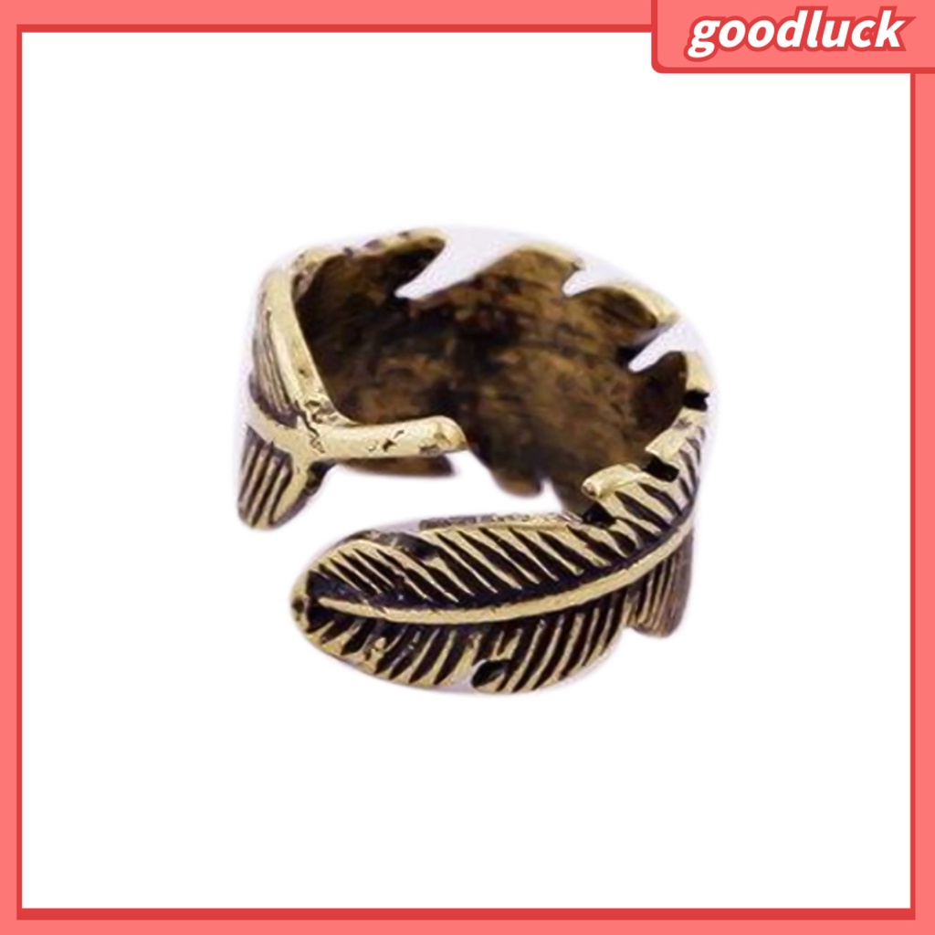 Nhẫn hở hình chiếc lá bằng đồng có thể điều chỉnh phong cách cổ điển cho nam và nữ