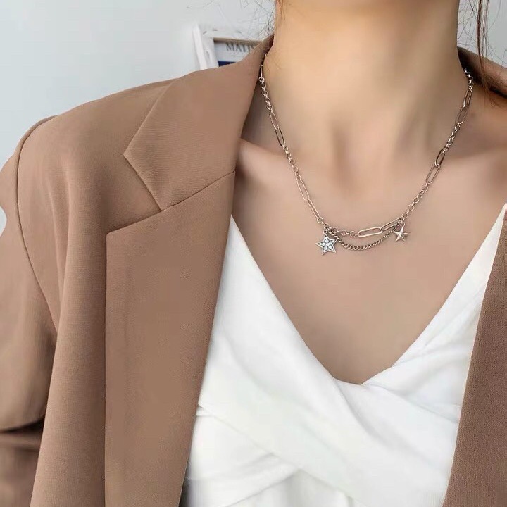 Vòng cổ Mặt Ngôi Sao Đính Đá Thời Trang Dành Cho Nữ Y2k