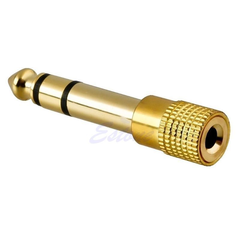 ❤❤ Gold Audio Female 6.3mm 1/4" Male to 3.5mm 1/8" Stereo Plug Adapter Converter