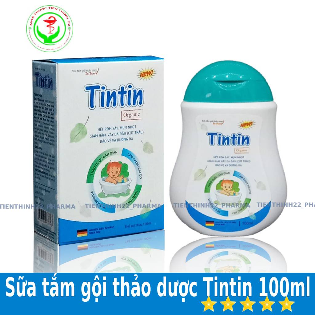 Sữa tắm gội cho bé từ thảo dược Tintin 2 trong 1 - giảm rôm sảy, mẩn ngứa, hăm da cho trẻ sơ sinh và trẻ nhỏ