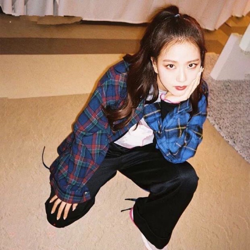 Áo Sơ Mi  in hoạ tiết sọc caro hàn quốc unisex