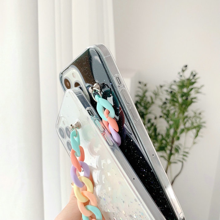 Fashion Casing Sansung J5 J7 2016 J2 2018 J7 Pro Prime J4 J6 J8 Macaron Chain Cover Transparent Drop-resistant Phone Back Case