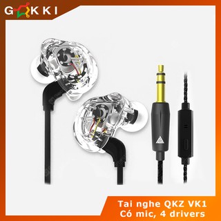 Tai nghe QKZ VK1 Có Mic - 4 drivers - sang trọng - Âm thanh HiFi