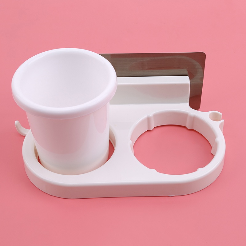 Giá Đựng Máy Sấy Tóc Bằng Nhựa Gắn Tường Không Cần Khoan Kèm Móc Tiện Dụng Cho Nhà Tắm