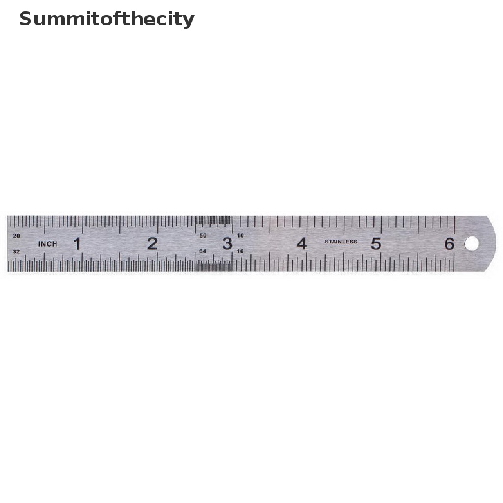 Thước đo thẳng bằng thép không gỉ hai mặt 15cm 6inch tiện dụng