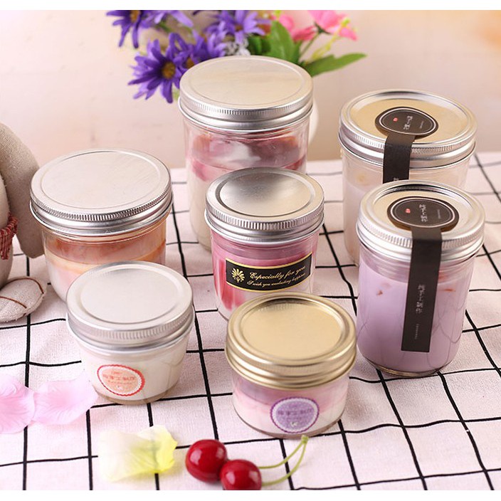 Combo 12 hũ thủy tinh 100 ml nắp nhôm miệng rộng trưng yến làm sữa chua caramen