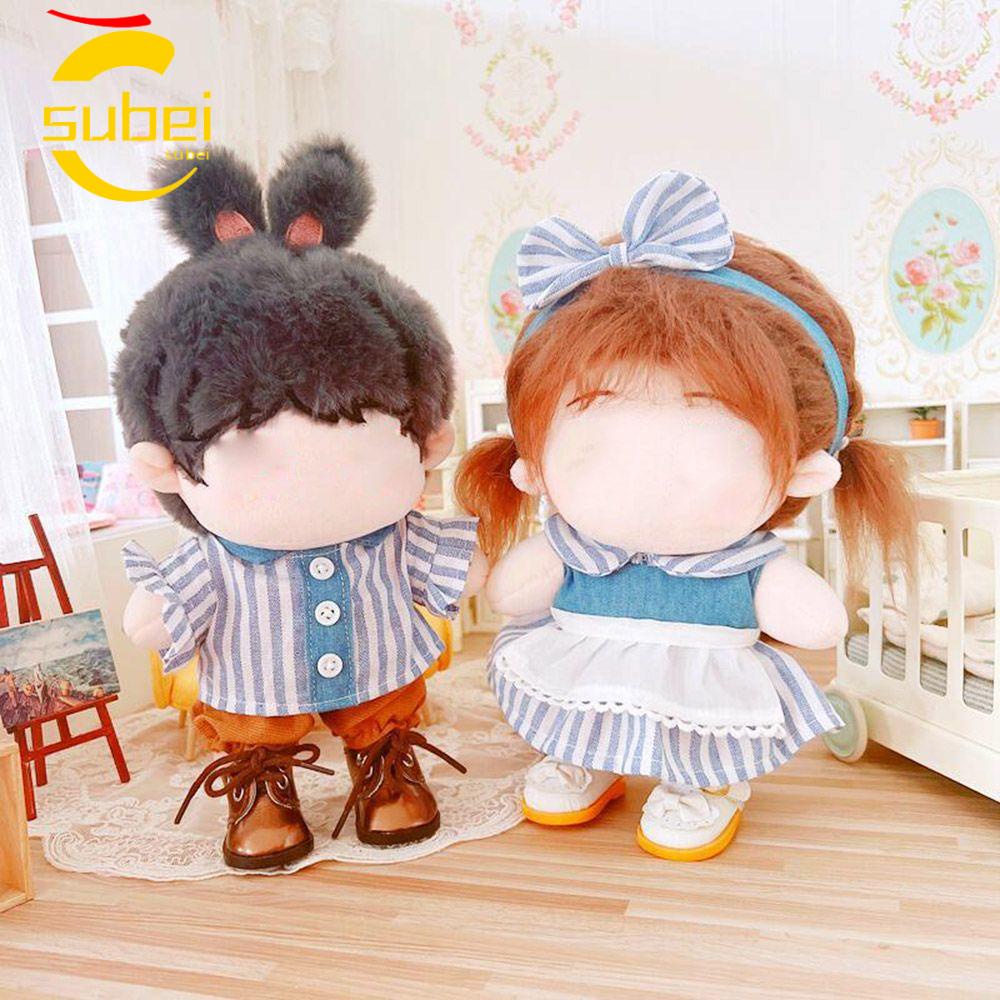 Set Áo Sơ Mi Kẻ Sọc Và Chân Váy Yếm Xinh Xắn Dành Cho Búp Bê Sumei1