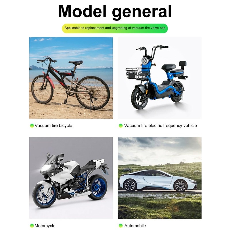 Vỏ Bọc Van Bánh Xe Hơi / Xe Máy Bằng ABS Màu Dạ Quang Nhiều Kiểu Dáng Tùy Chọn