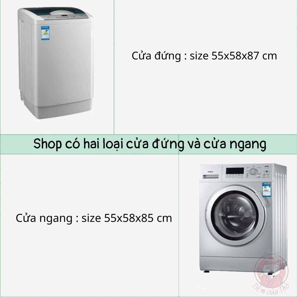 Vỏ bọc máy giặt, áo trùm máy giặt cửa đứng và cửa ngang 6kg-9kg chống nắng bụi bẩn chống nước bằng vải PEVA cao cấp