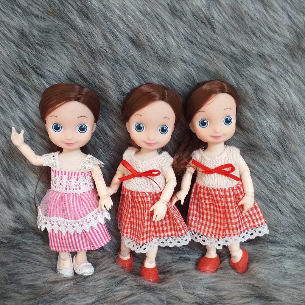 Búp Bê Bjd Trang Điểm Đầy Đủ 12 khớp 15cm -BJD 1/8 Mắt 3D Mini Dolls