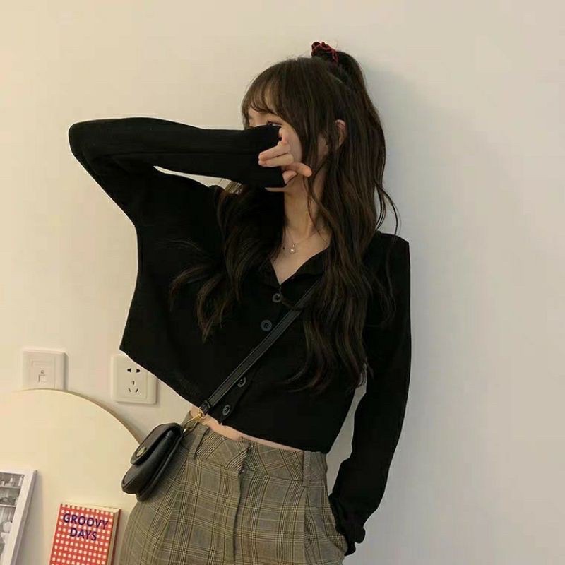 Áo croptop dài tay ❤️áo cadigan nữ croptop❤️thời trang ulzzang, NENEE
