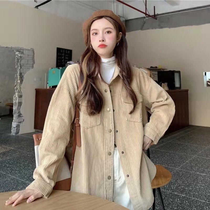 Áo sơ mi tay dài dáng rộng thiết kế mới thời trang theo phong cách vintage dành cho nữ