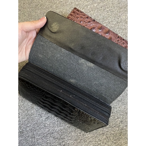 Ví cầm tay Nam - Vân Cá sấu - 22x13x4.5cm - Da thật 100%