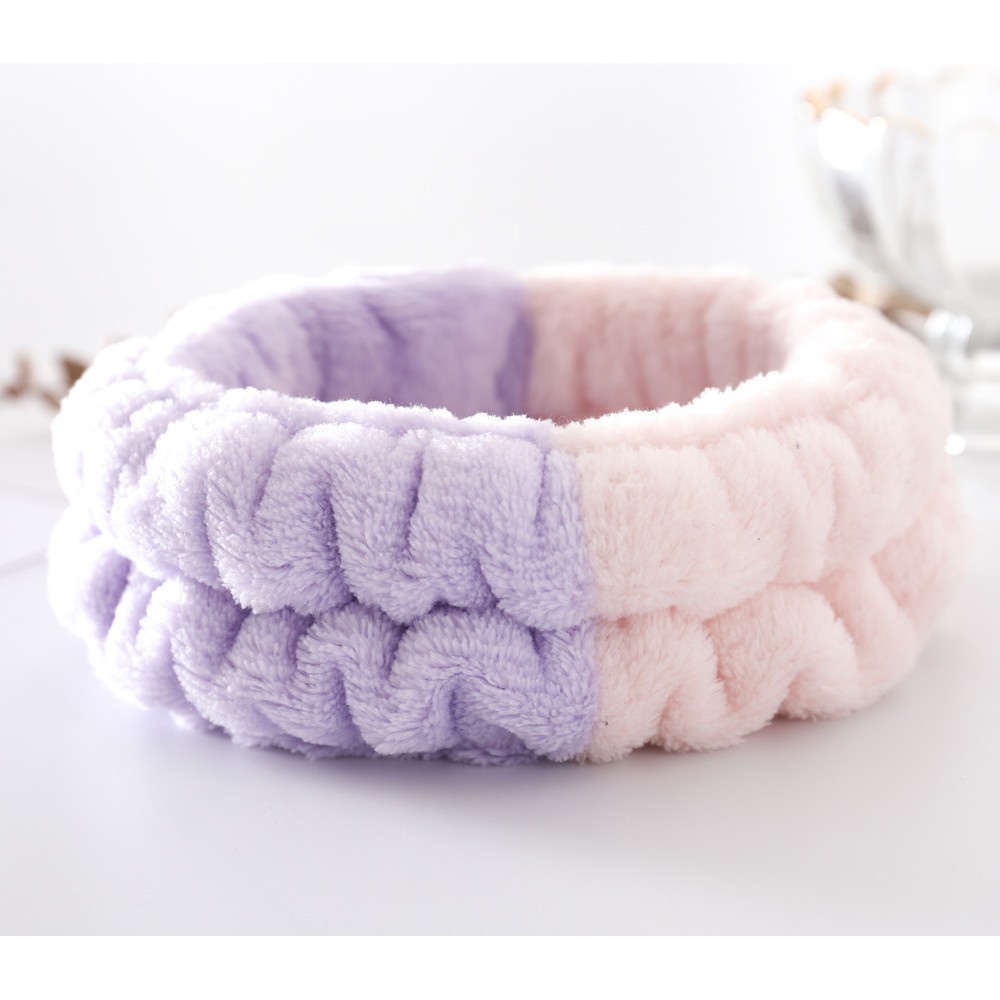 Băng Đô Rửa Mặt Trang Điểm/ Rửa Mặt Phối Lông Màu Dễ Thương Phong Cách Hàn Quốc