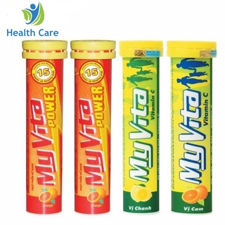 Vitamin C sủi Myvita vị cam, vị chanh tube 20 viên