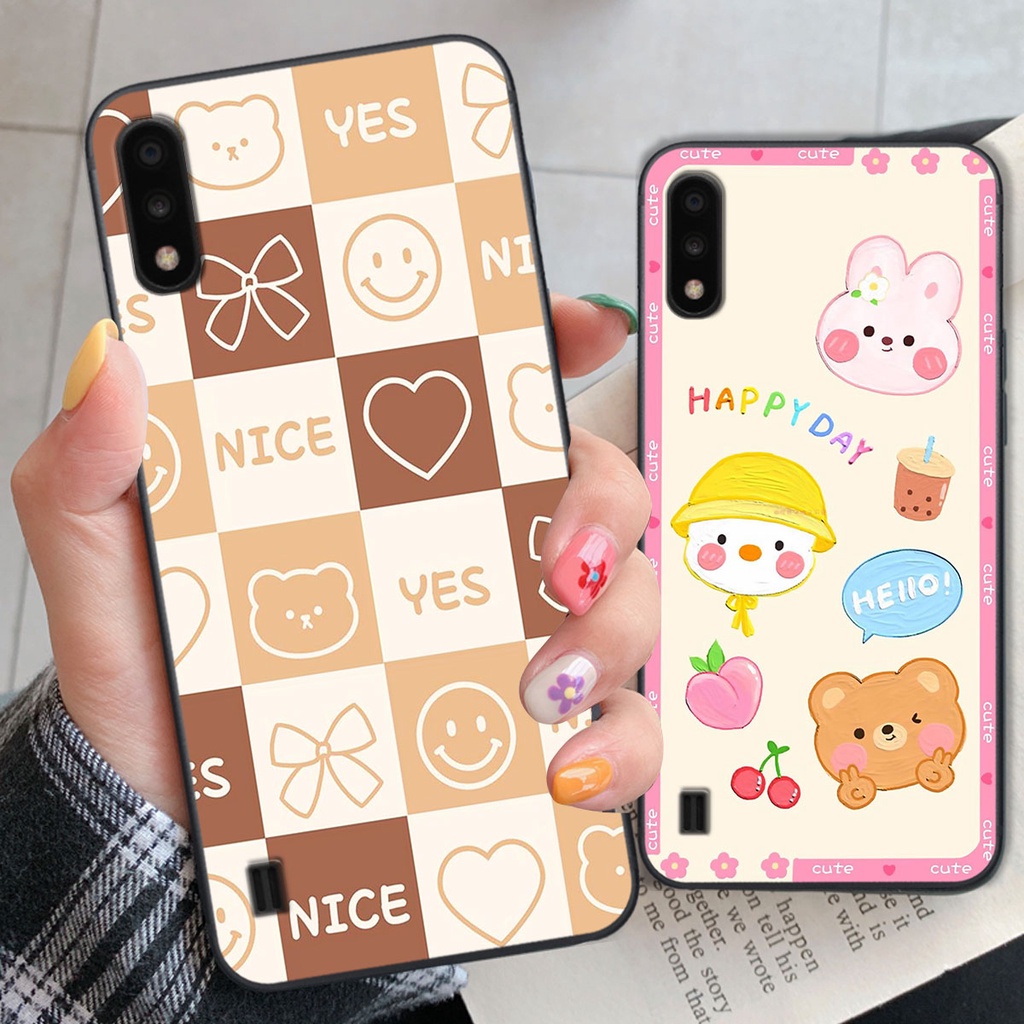 Ốp lưng Samsung A01 happy day, gấu bear dễ thương - BỀN - ĐẸP -BAO GIÁ TOÀN THỊ TRƯỜNG