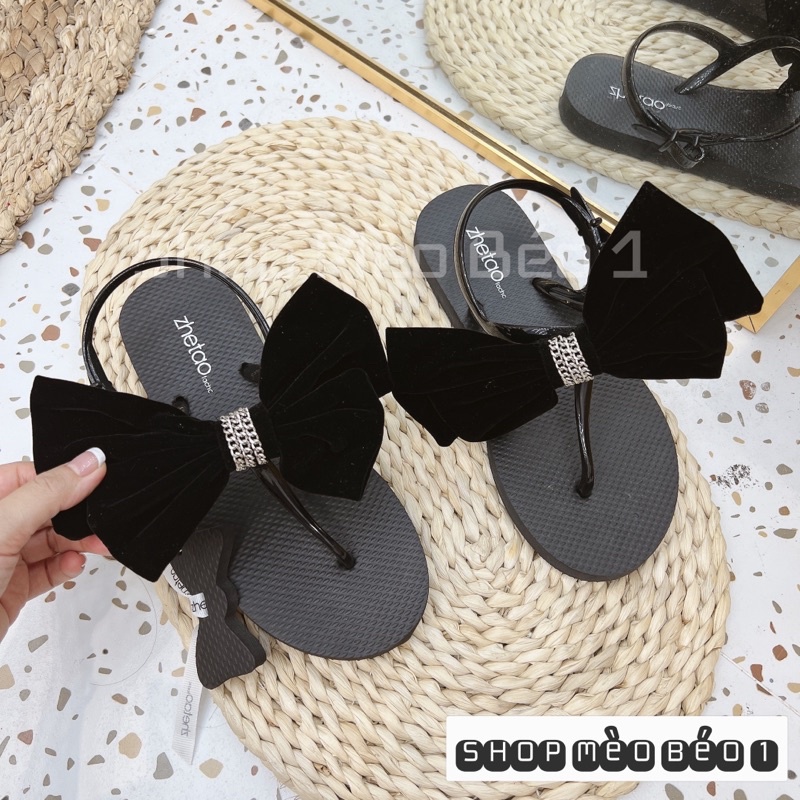 Sandal kẹp xỏ ngón kèm tag phụ kiện đế bệt fullbox hàng quảng châu cao cấp