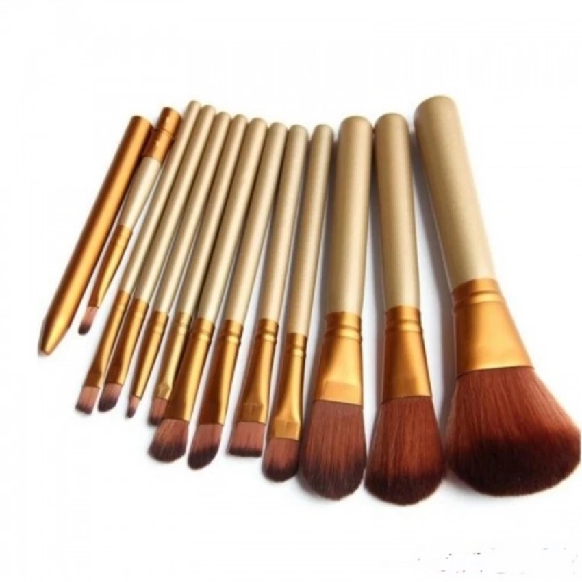 Bộ cọ trang điểm 12 món có hộp sang trọng( nâu xám)