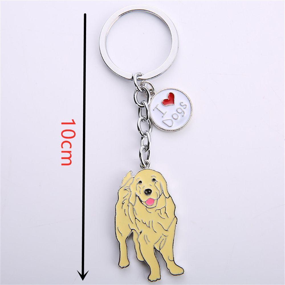 Móc Khóa Hình Chú Chó Phối Hoa Hồng Dễ Thương Vui Nhộn